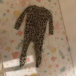 Posh peanut bamboo leopard print onesie